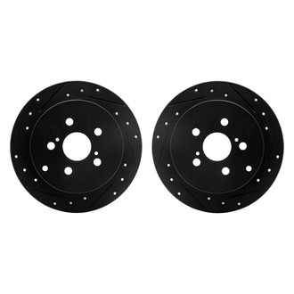 R1 Concepts® - Drilled and Slotted Rear Brake Rotor Set