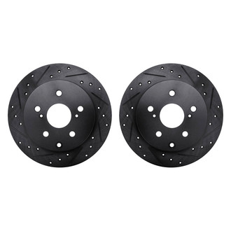 R1 Concepts® - Drilled and Slotted Rear Brake Rotor Set