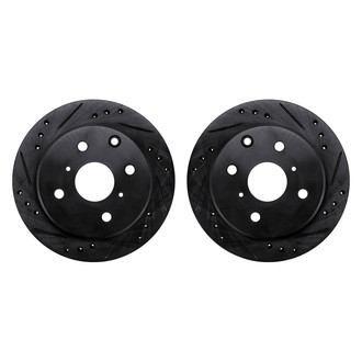 R1 Concepts® - Drilled and Slotted Rear Brake Rotor Set