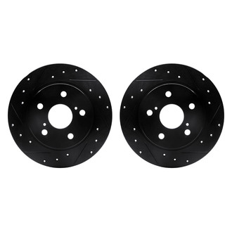 R1 Concepts® - Drilled and Slotted Rear Brake Rotor Set