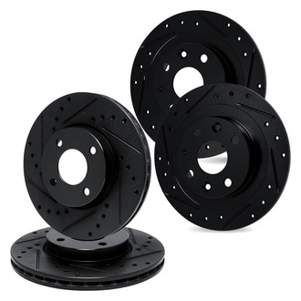 R1 Concepts® - eLINE Series™ Drilled and Slotted Front and Rear Brake Rotor Set