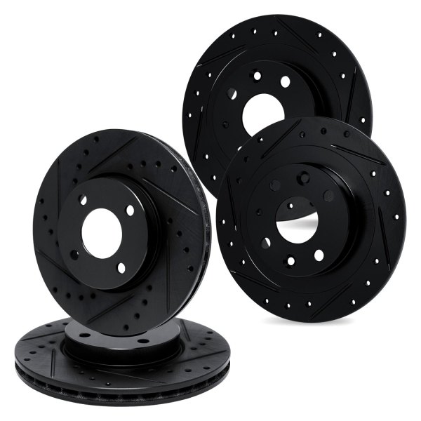 R1 Concepts® - Drilled and Slotted Front and Rear Brake Rotor Set