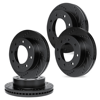 R1 Concepts® - Drilled and Slotted Front and Rear Brake Rotor Set