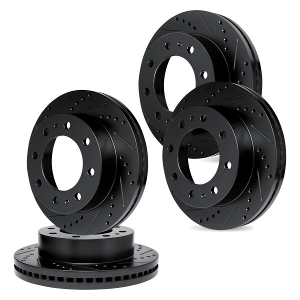 R1 Concepts® - Drilled and Slotted Front and Rear Brake Rotor Set