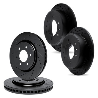 R1 Concepts® - Drilled and Slotted Front and Rear Brake Rotor Set