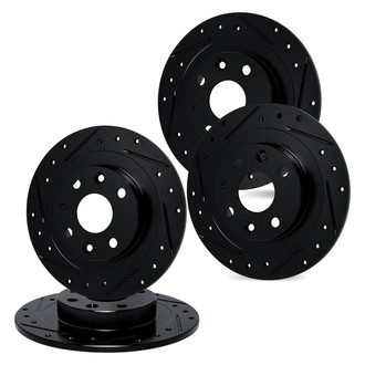 R1 Concepts® - Drilled and Slotted Front and Rear Brake Rotor Set