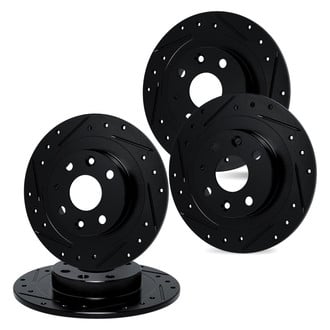 R1 Concepts® - Drilled and Slotted Front and Rear Brake Rotor Set