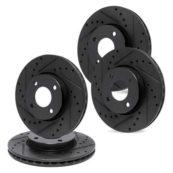 R1 Concepts® - Drilled and Slotted Front and Rear Brake Rotor Set