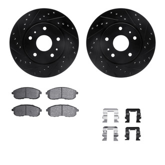 R1 Concepts® - Drilled and Slotted Front Brake Kit with Performance Sport Pads