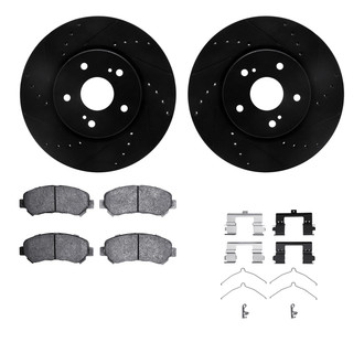 R1 Concepts® - Drilled and Slotted Front Brake Kit with Performance Sport Pads