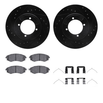 R1 Concepts® - Drilled and Slotted Front Brake Kit with Performance Sport Pads
