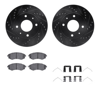 R1 Concepts® - Drilled and Slotted Front Brake Kit with Performance Sport Pads