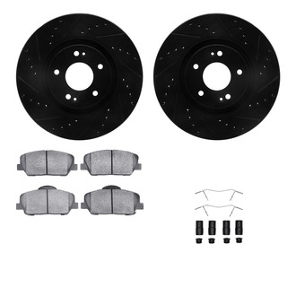 R1 Concepts® - Drilled and Slotted Front Brake Kit with Performance Sport Pads