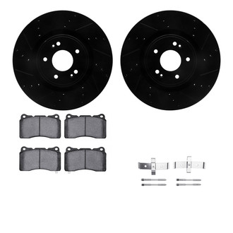 R1 Concepts® - Drilled and Slotted Front Brake Kit with Performance Sport Pads