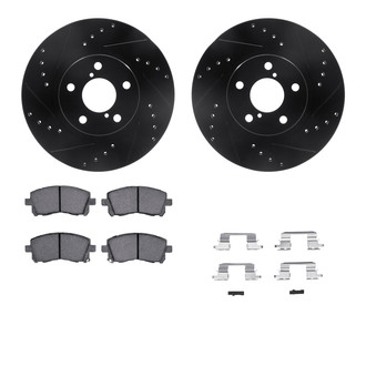 R1 Concepts® - Drilled and Slotted Front Brake Kit with Performance Sport Pads