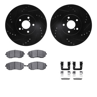 R1 Concepts® - Drilled and Slotted Front Brake Kit with Performance Sport Pads
