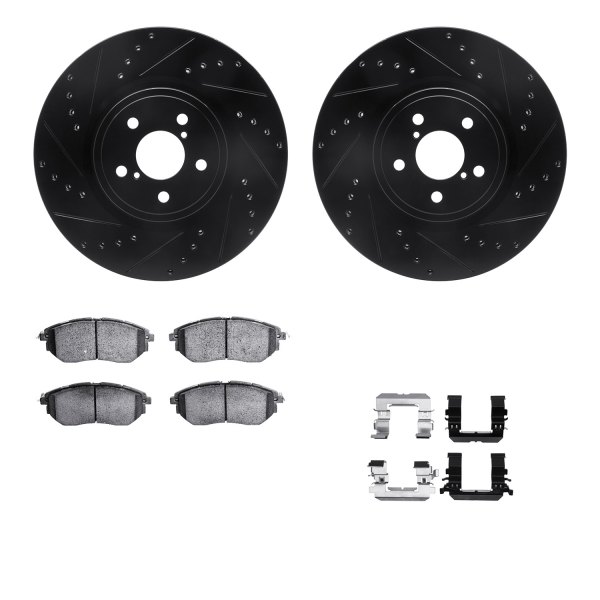  R1 Concepts® - Drilled and Slotted Front Brake Kit with Performance Sport Pads