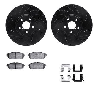 R1 Concepts® - Drilled and Slotted Front Brake Kit with Performance Sport Pads