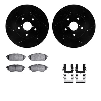 R1 Concepts® - Drilled and Slotted Front Brake Kit with Performance Sport Pads