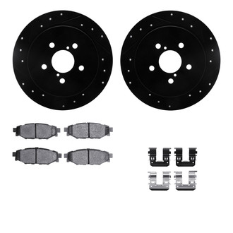 R1 Concepts® - Drilled and Slotted Rear Brake Kit with Performance Sport Pads
