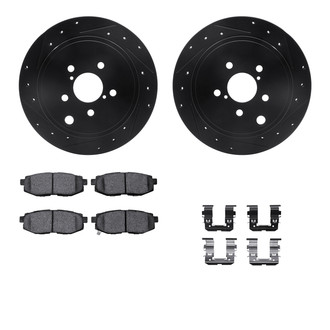 R1 Concepts® - Drilled and Slotted Rear Brake Kit with Performance Sport Pads