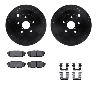 R1 Concepts® - Drilled and Slotted Rear Brake Kit with Performance Sport Pads