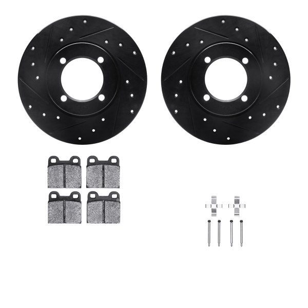  R1 Concepts® - Drilled and Slotted Front Brake Kit with Performance Sport Pads