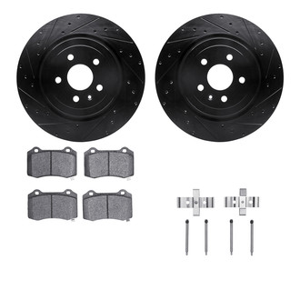 R1 Concepts® - Drilled and Slotted Rear Brake Kit with Performance Sport Pads