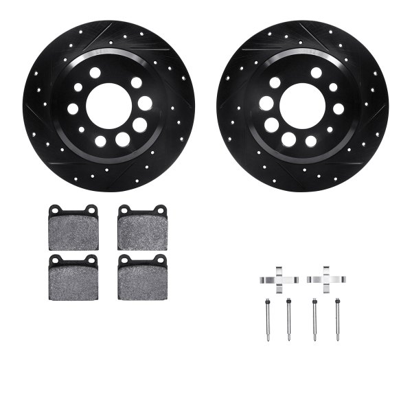  R1 Concepts® - Drilled and Slotted Rear Brake Kit with Performance Sport Pads