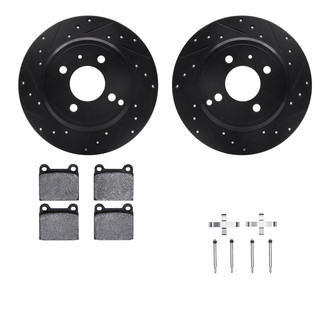 R1 Concepts® - Drilled and Slotted Rear Brake Kit with Performance Sport Pads