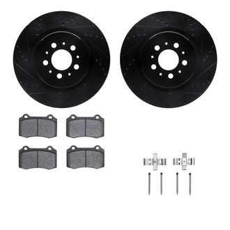 R1 Concepts® - Drilled and Slotted Rear Brake Kit with Performance Sport Pads