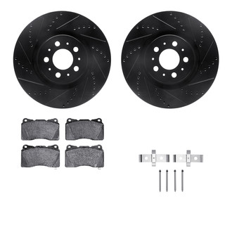 R1 Concepts® - Drilled and Slotted Front Brake Kit with Performance Sport Pads