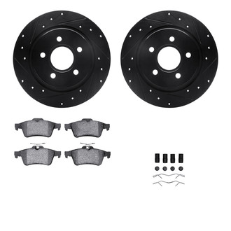 R1 Concepts® - Drilled and Slotted Rear Brake Kit with Performance Sport Pads