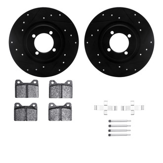 R1 Concepts® - Drilled and Slotted Front Brake Kit with Performance Sport Pads