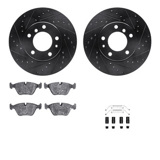 R1 Concepts® - Drilled and Slotted Front Brake Kit with Performance Sport Pads