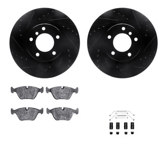 R1 Concepts® - Drilled and Slotted Front Brake Kit with Performance Sport Pads