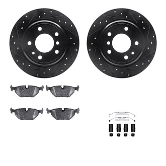 R1 Concepts® - Drilled and Slotted Rear Brake Kit with Performance Sport Pads