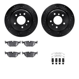 R1 Concepts® - Drilled and Slotted Rear Brake Kit with Performance Sport Pads