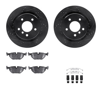 R1 Concepts® - Drilled and Slotted Rear Brake Kit with Performance Sport Pads