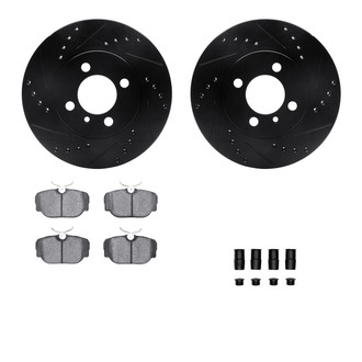 R1 Concepts® - Drilled and Slotted Front Brake Kit with Performance Sport Pads