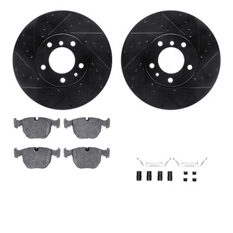 R1 Concepts® - Drilled and Slotted Front Brake Kit with Performance Sport Pads