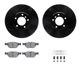 R1 Concepts® - Drilled and Slotted Front Brake Kit with Performance Sport Pads