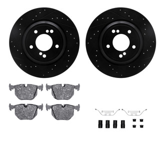R1 Concepts® - Drilled and Slotted Rear Brake Kit with Performance Sport Pads