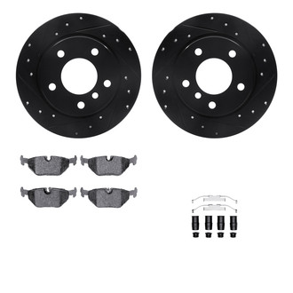 R1 Concepts® - Drilled and Slotted Rear Brake Kit with Performance Sport Pads