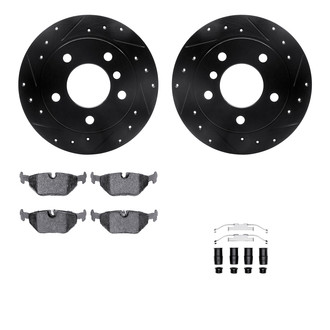 R1 Concepts® - Drilled and Slotted Rear Brake Kit with Performance Sport Pads