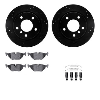 R1 Concepts® - Drilled and Slotted Rear Brake Kit with Performance Sport Pads