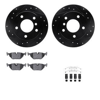 R1 Concepts® - Drilled and Slotted Rear Brake Kit with Performance Sport Pads
