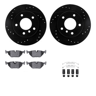 R1 Concepts® - Drilled and Slotted Rear Brake Kit with Performance Sport Pads