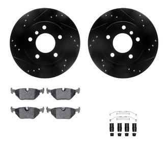 R1 Concepts® - Drilled and Slotted Rear Brake Kit with Performance Sport Pads