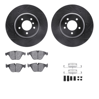R1 Concepts® - Drilled and Slotted Front Brake Kit with Performance Sport Pads